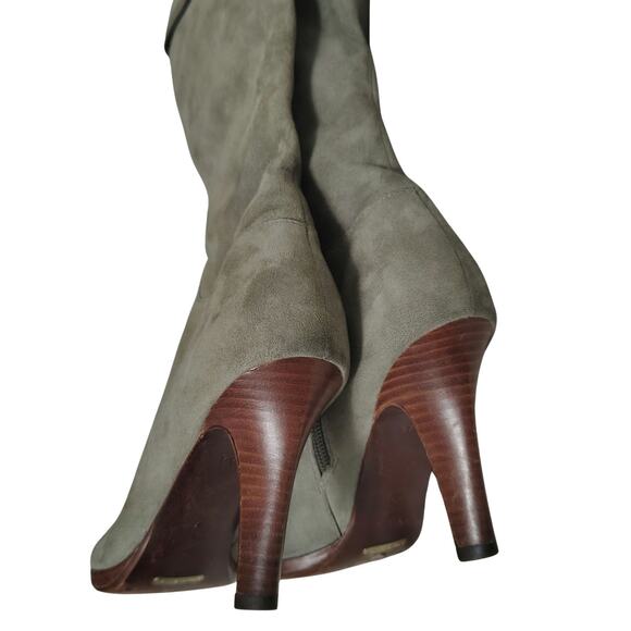 Leather Cole Haan Nike Collaboration Gray Suede Tall Zip Up Boots Size 7.5 AA - Picture 6 of 10